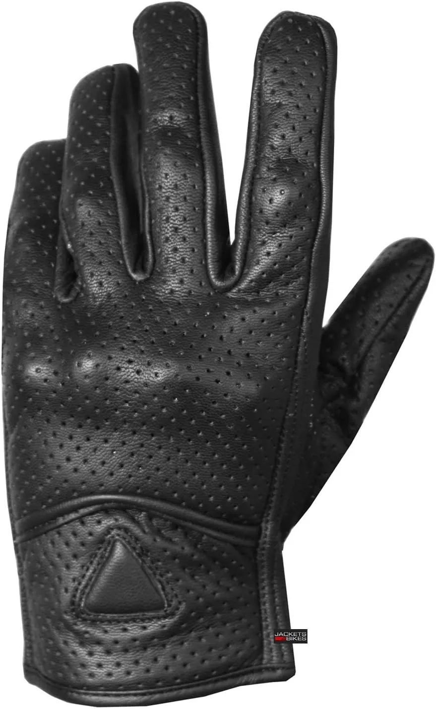 Jackets 4 Bikes Men's Premium Leather Street Motorcycle Protective Cruiser Biker Gel Gloves