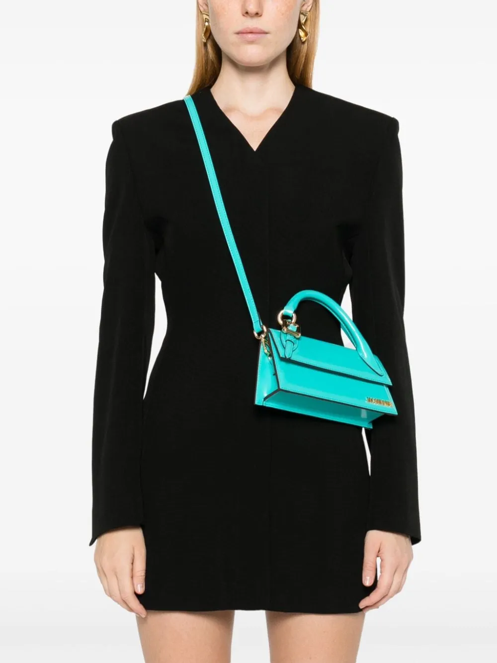 JACQUEMUS Mini Leather Handbag with Foldover Top