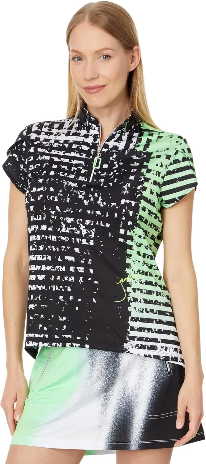 Jamie Sadock Women's Distressed Plaid Short Sleeve Top