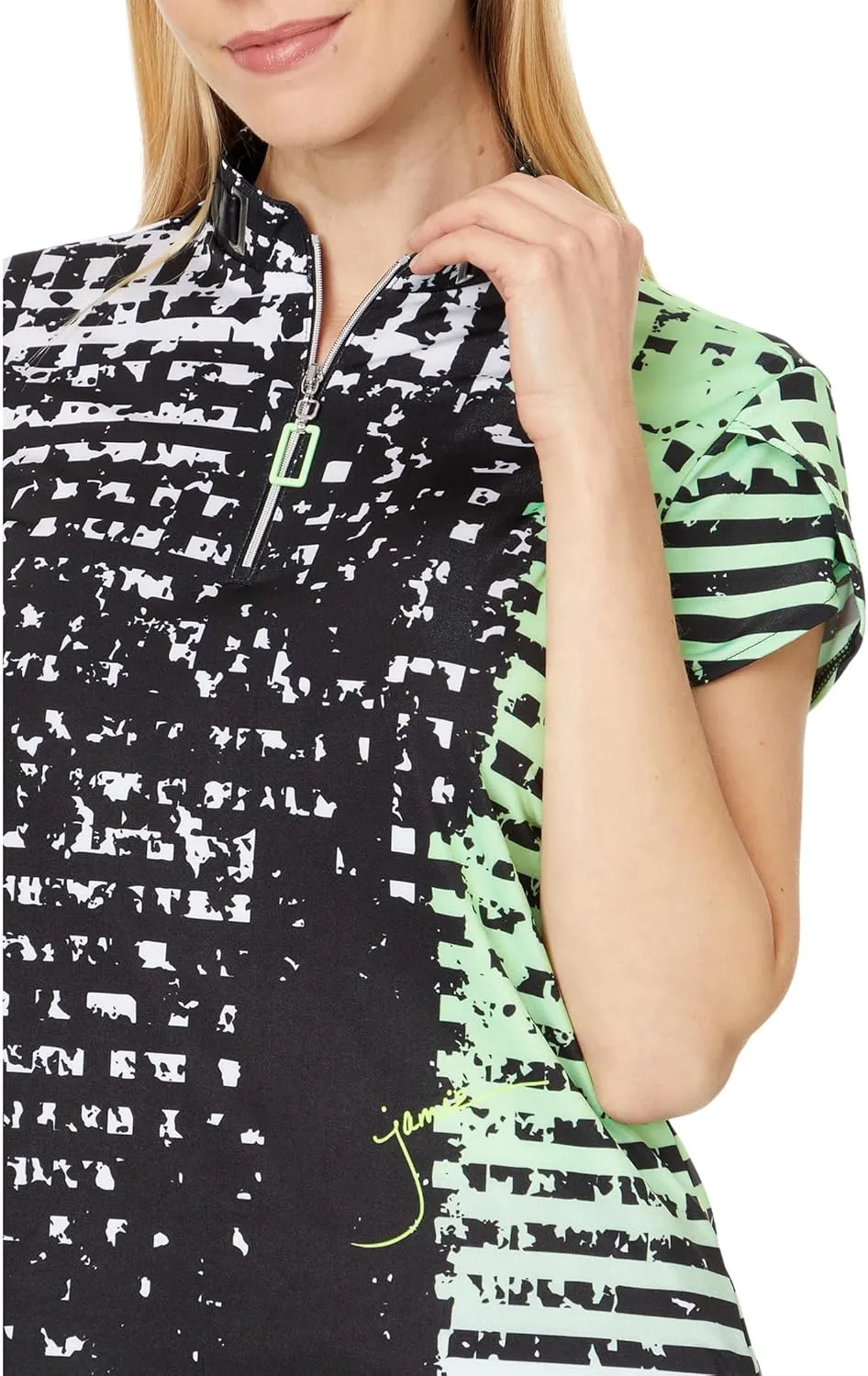 Jamie Sadock Women's Distressed Plaid Short Sleeve Top