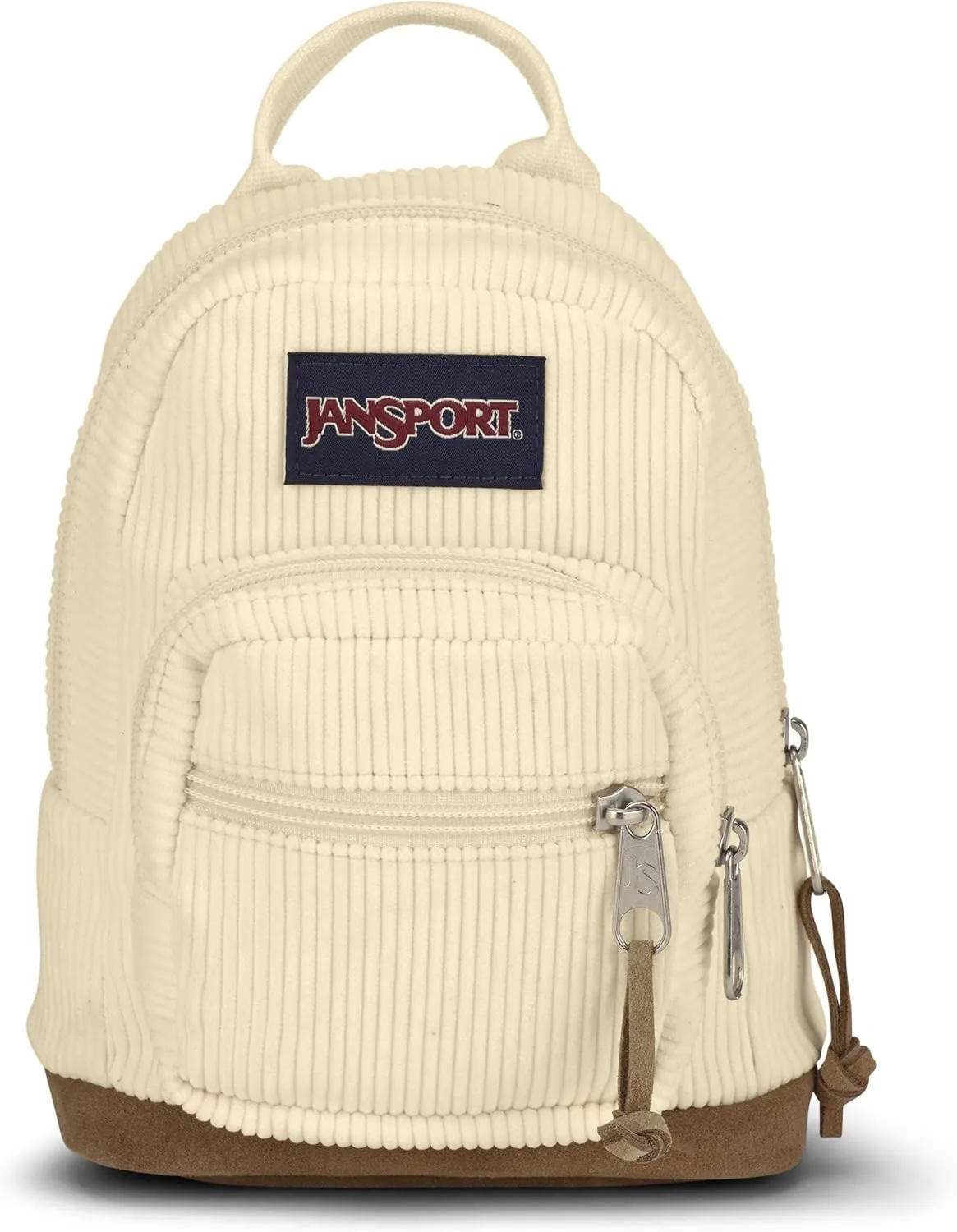 JanSport Right Pack Mini Expressions – Compact Backpack with Large Main Compartment, Front Utility Pocket, and Zippered Stash Pocket, Coconut Corduroy