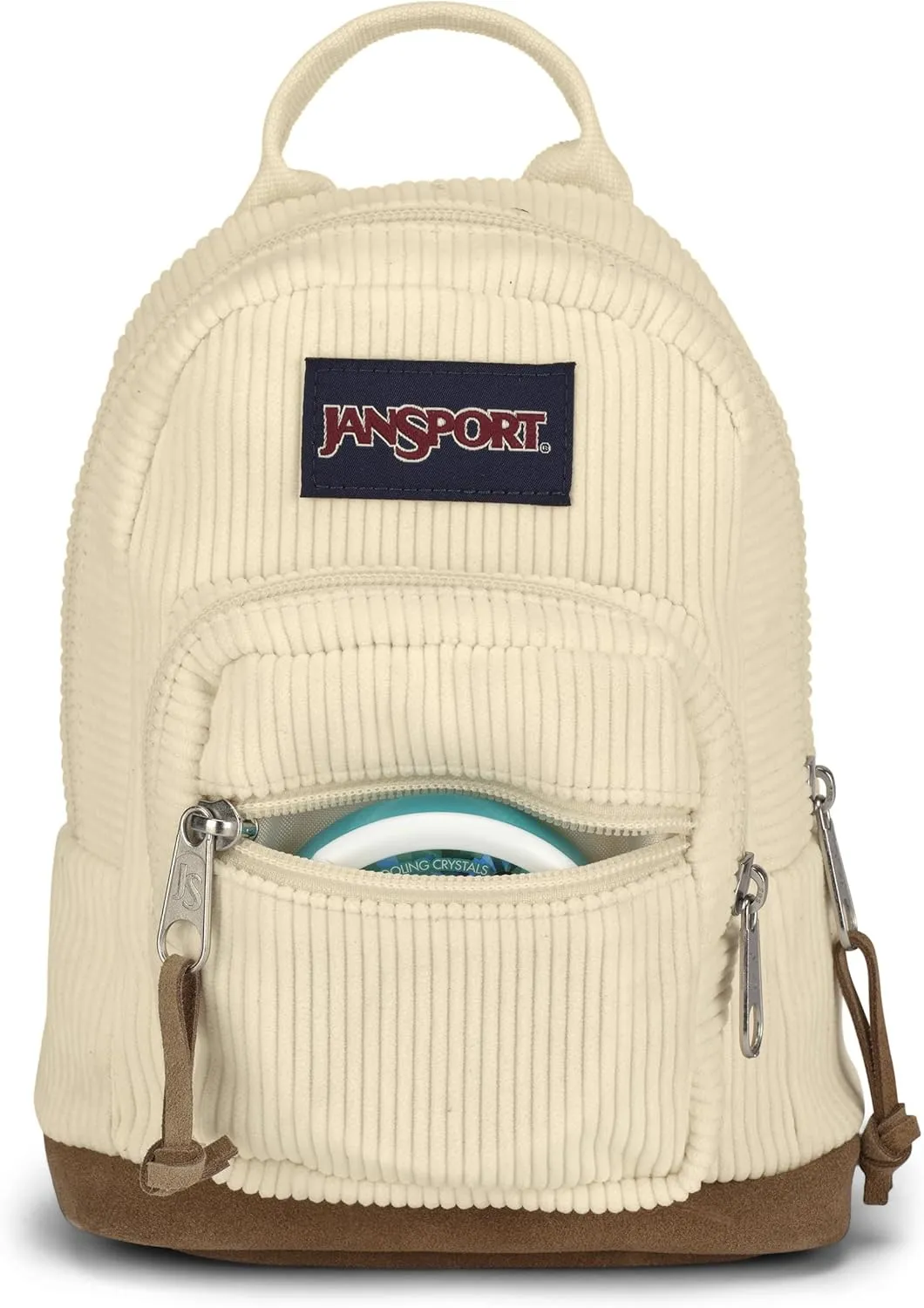 JanSport Right Pack Mini Expressions – Compact Backpack with Large Main Compartment, Front Utility Pocket, and Zippered Stash Pocket, Coconut Corduroy