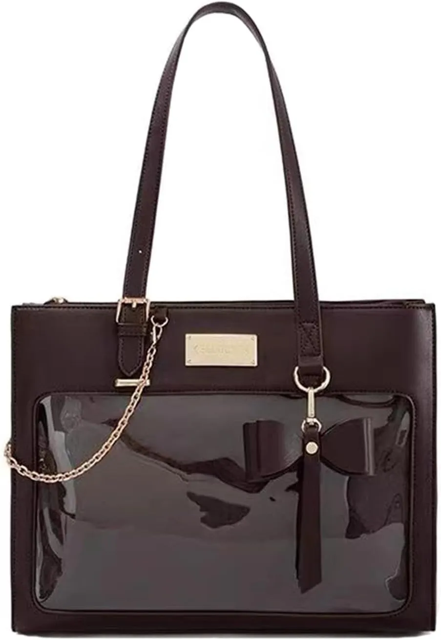 Japanese Style Sweet Bow Lolita Handbags PU Leather Display Messenger Shoulder Bag Women's Fashion Top-handle Bag