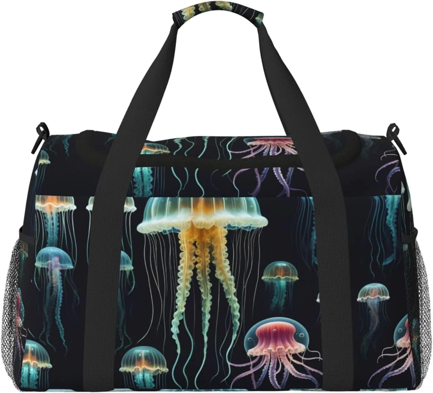 Jellyfish ocean print Weekender Overnight Carry On Bag Gym Luggage Bag Duffel Bag for Travel Women