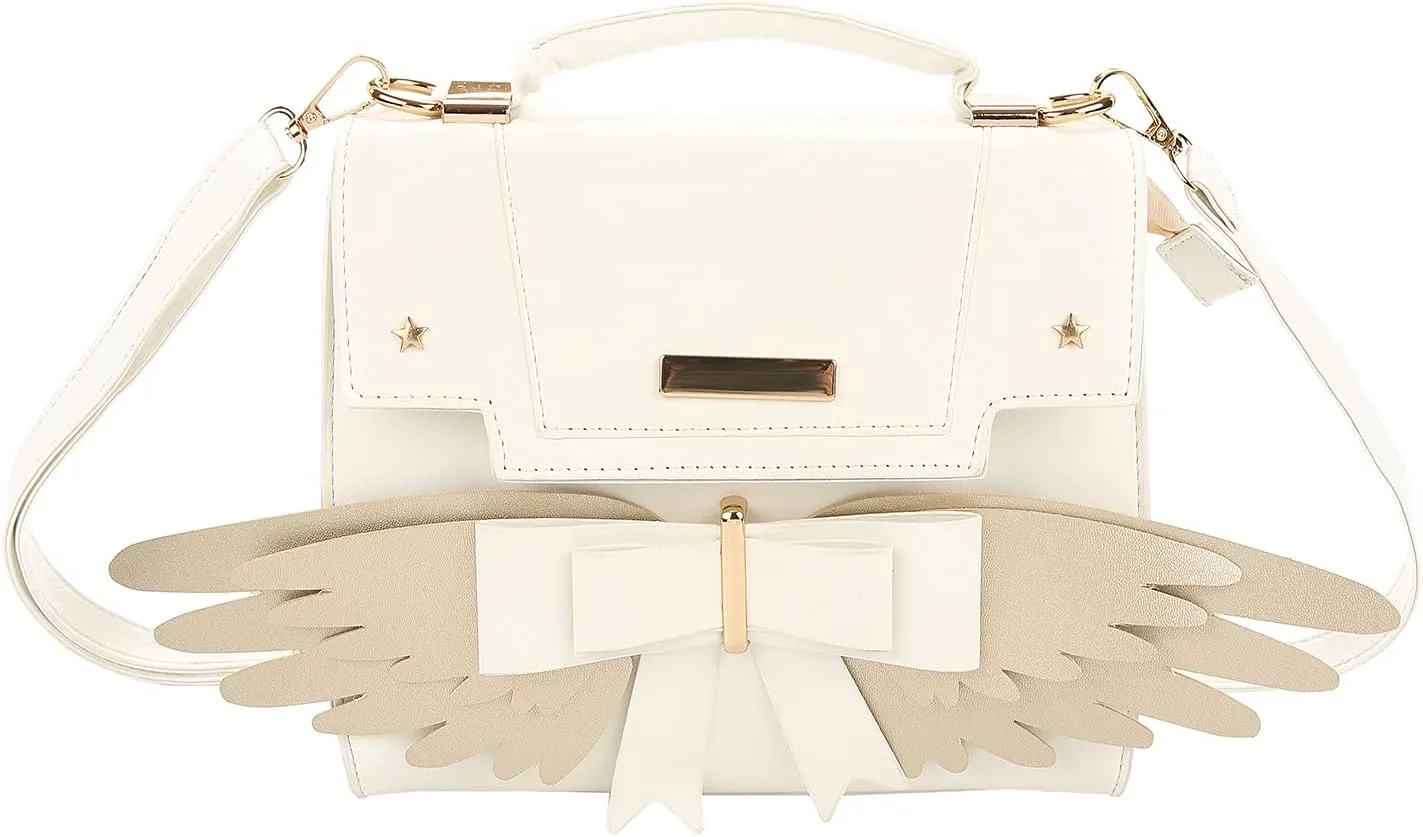 JHVYF Women's Cute Wings Bow Top Handle Cross Body Shoulder Bags Girls Kawaii Handbag