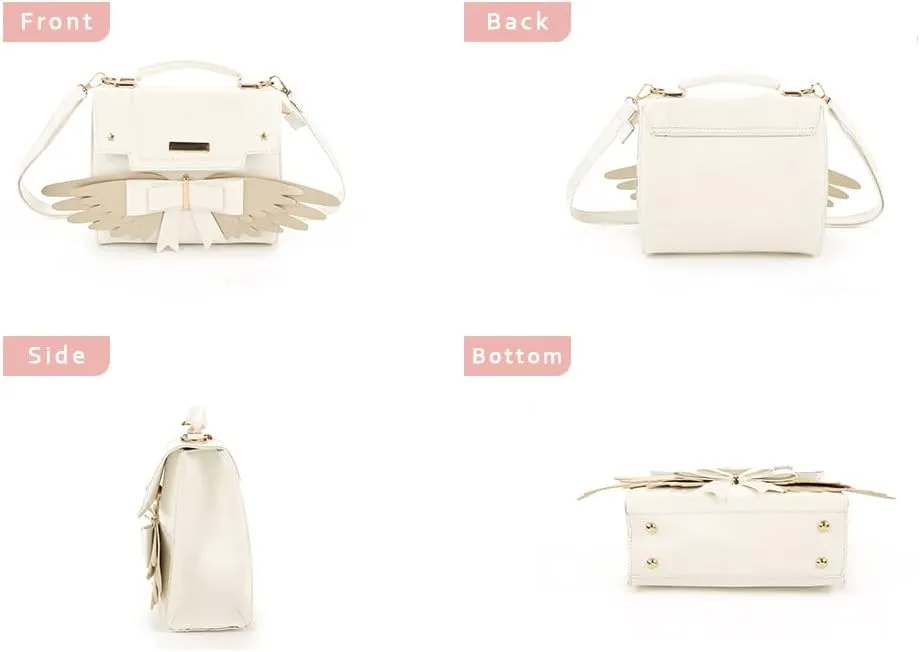 JHVYF Women's Cute Wings Bow Top Handle Cross Body Shoulder Bags Girls Kawaii Handbag