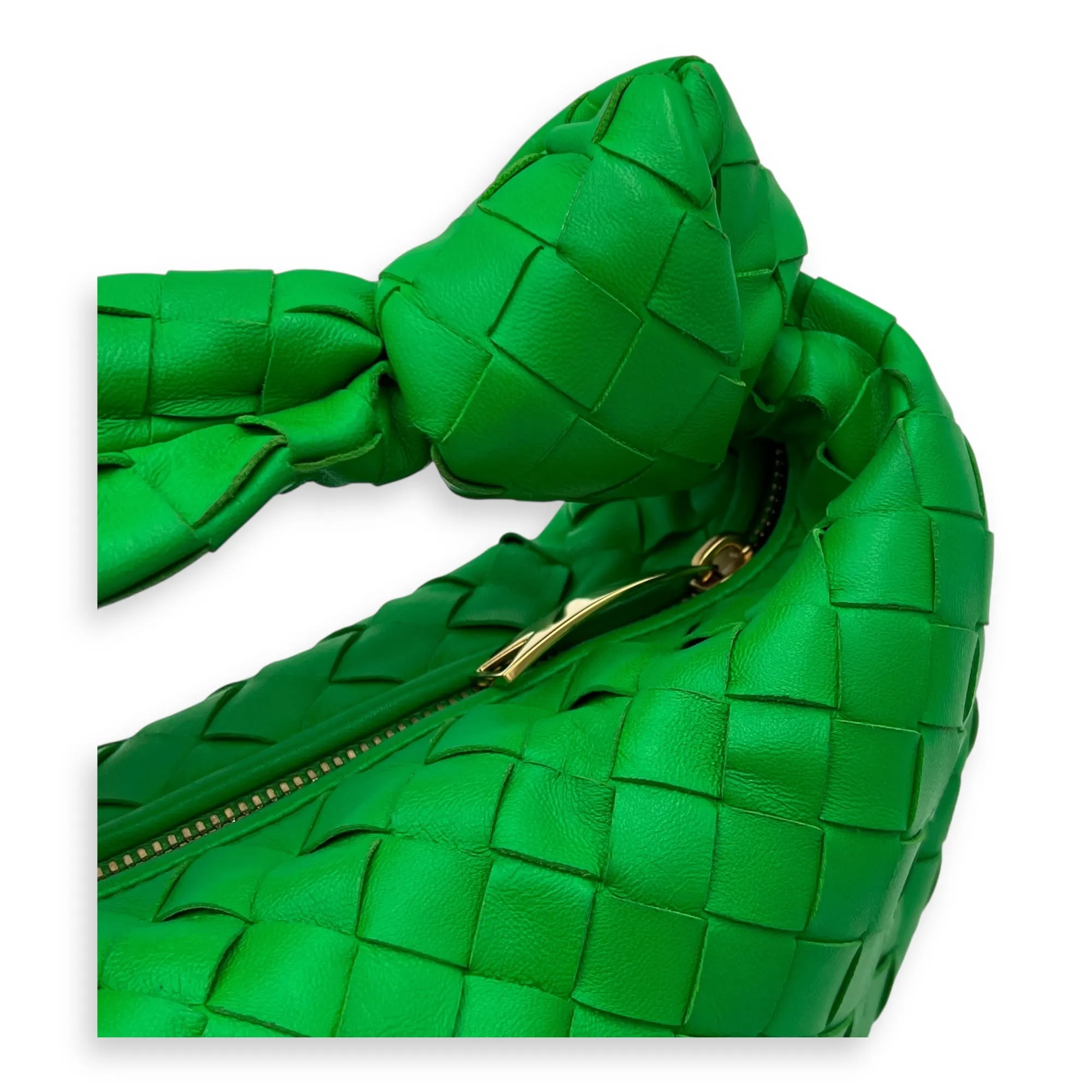 Jodie Mini Green Top Handle Bag in Lambskin, Gold hardware