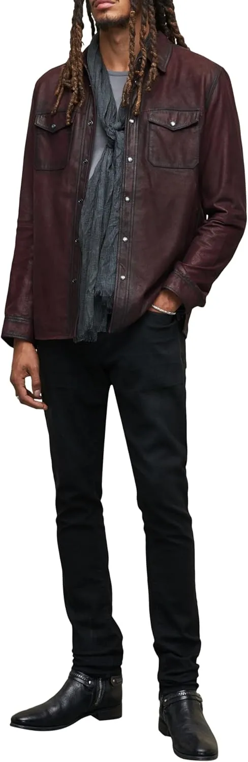 John Varvatos Men's Lionell Leather Shirt Jacket