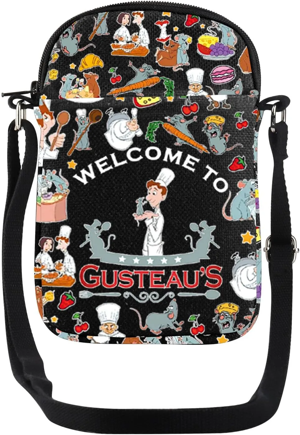 JYTAPP Chef Rat Crossbody Bags Welcome To Gusteau'S Quote Chef Rat Purse Bag Animation Comedy Lovers Gifts
