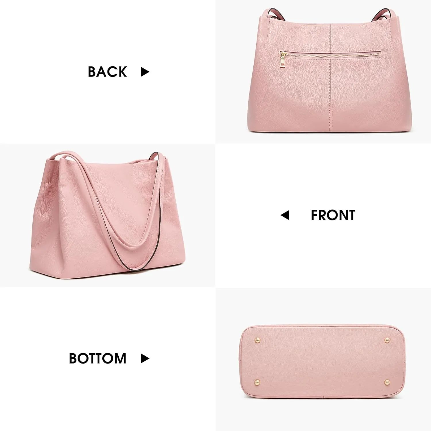 Kattee Leather Tote Bags for Women, Casual Shoulder Hobo Purses and Handbags, Top Magnetic Snap Closure