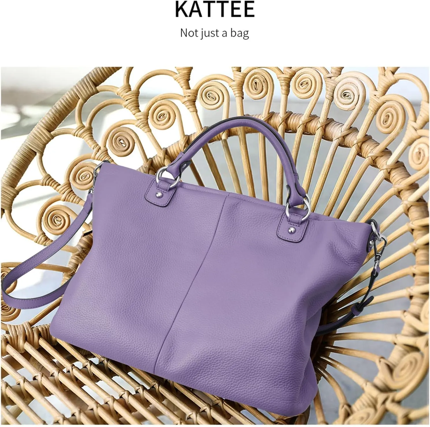 Kattee Women's Soft Leather Tote Bag, Top Satchel Purses and Handbags