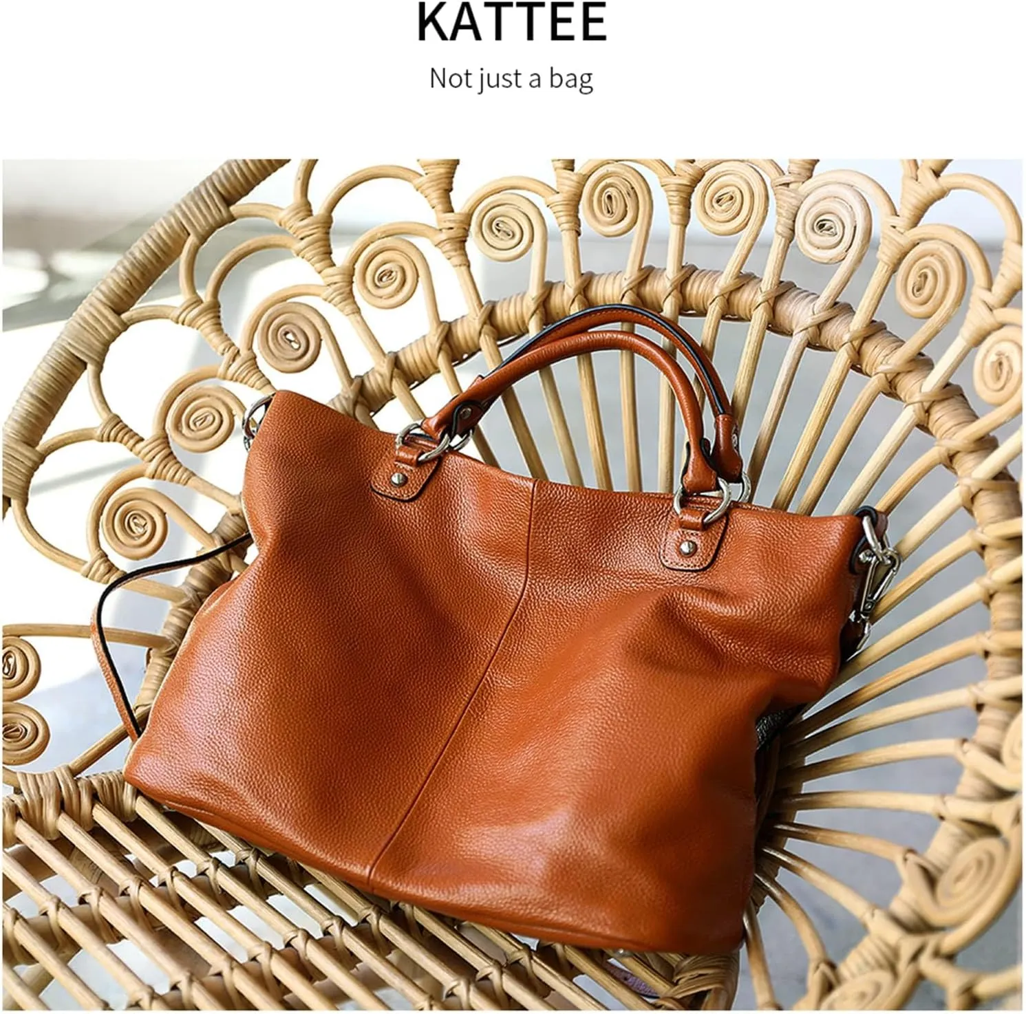 Kattee Women's Soft Leather Tote Bag, Top Satchel Purses and Handbags