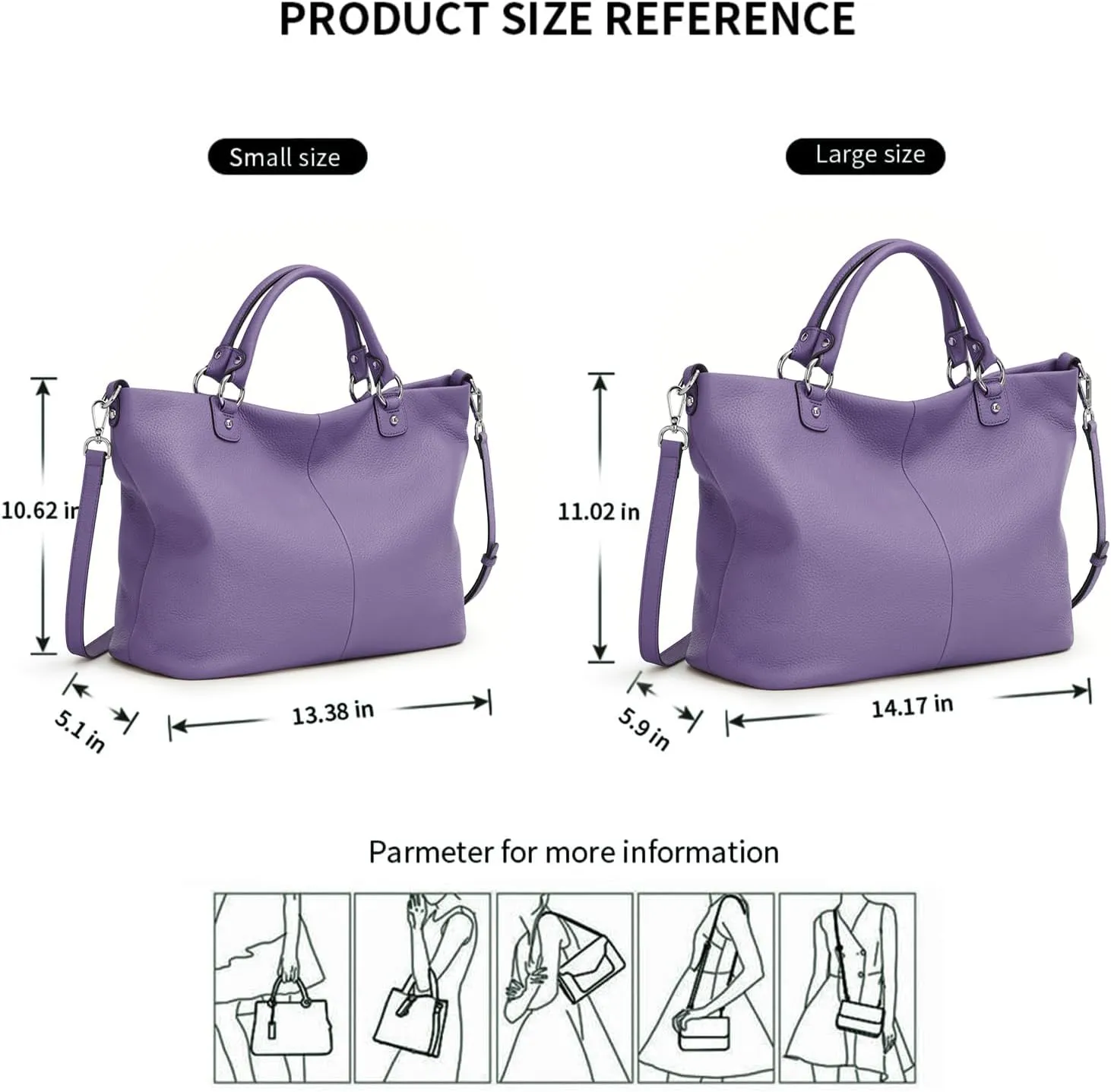 Kattee Women's Soft Leather Tote Bag, Top Satchel Purses and Handbags