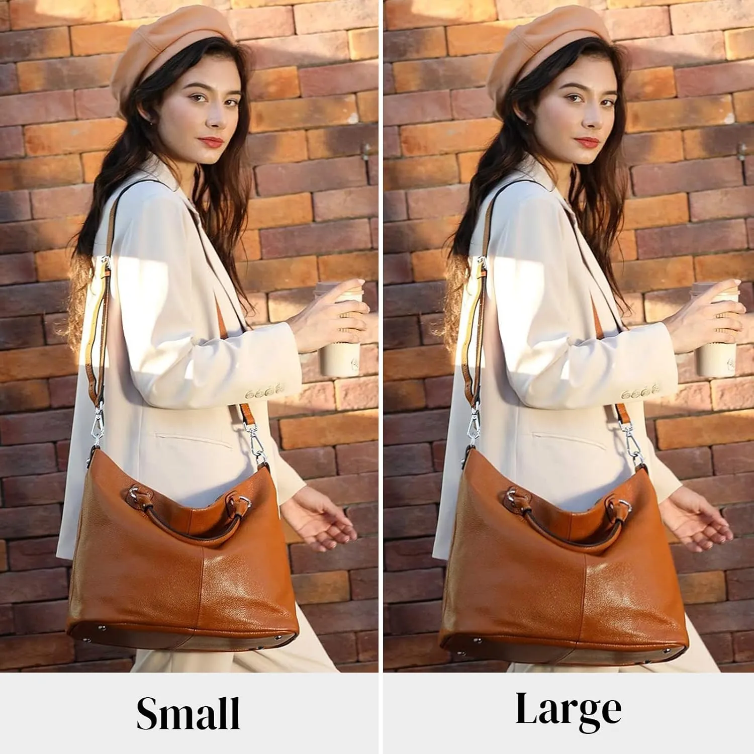 Kattee Women's Soft Leather Tote Bag, Top Satchel Purses and Handbags