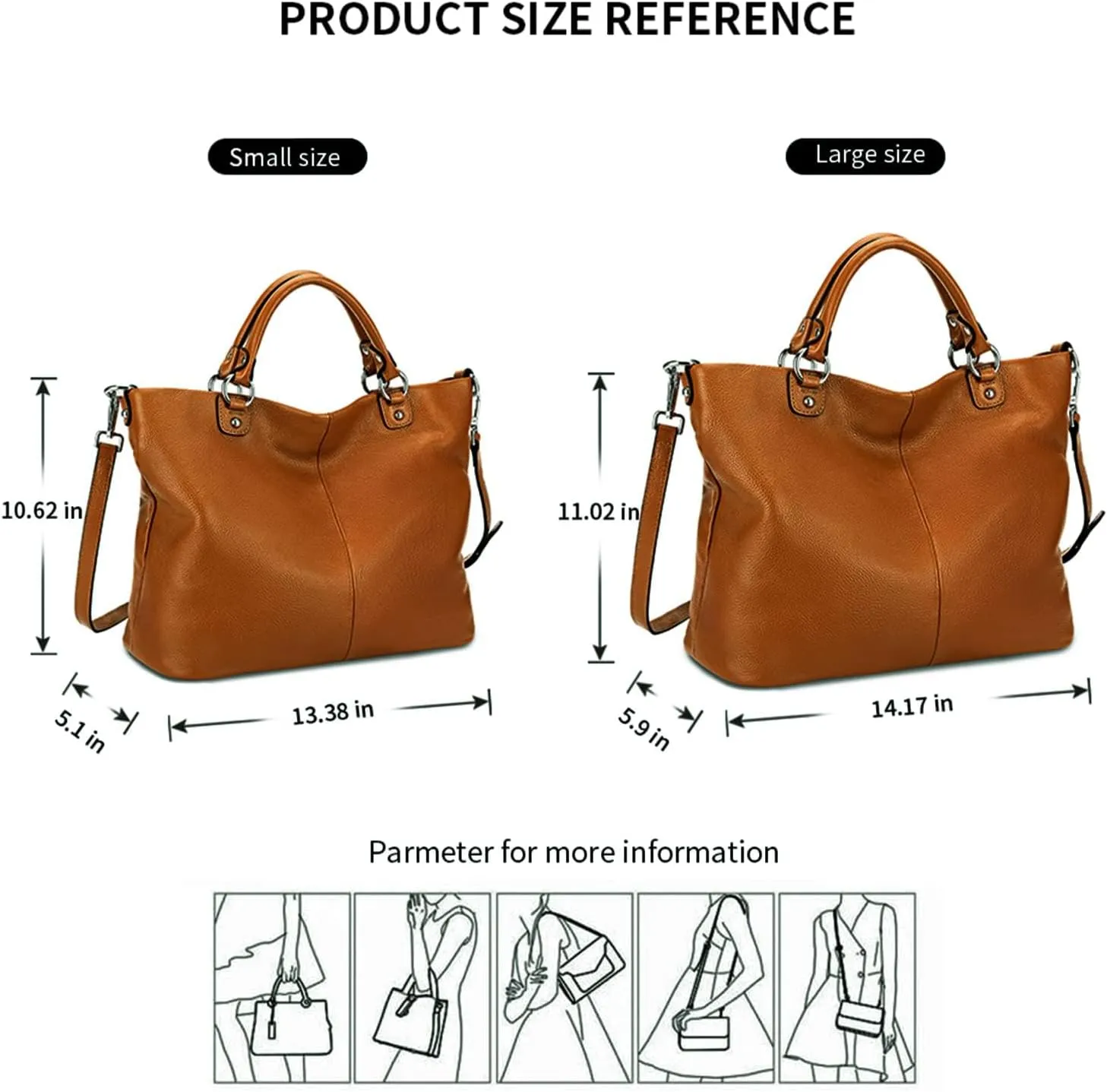 Kattee Women's Soft Leather Tote Bag, Top Satchel Purses and Handbags