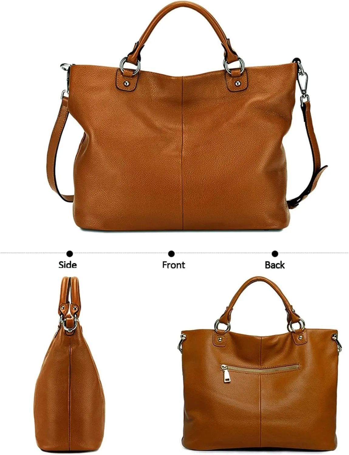 Kattee Women's Soft Leather Tote Bag, Top Satchel Purses and Handbags