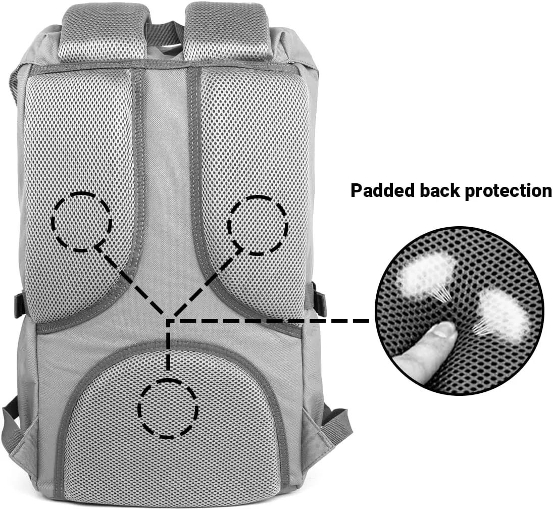 KAUKKO Travel Laptop Backpack, Outdoor Rucksack, Causal backpack Fits 15.6"(Nylon Grey2pc)