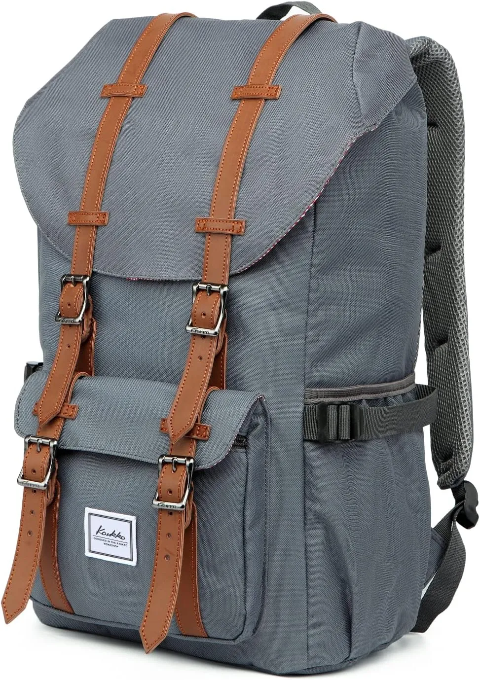 KAUKKO Travel Laptop Backpack, Outdoor Rucksack, Causal backpack Fits 15.6"(Nylon Grey2pc)