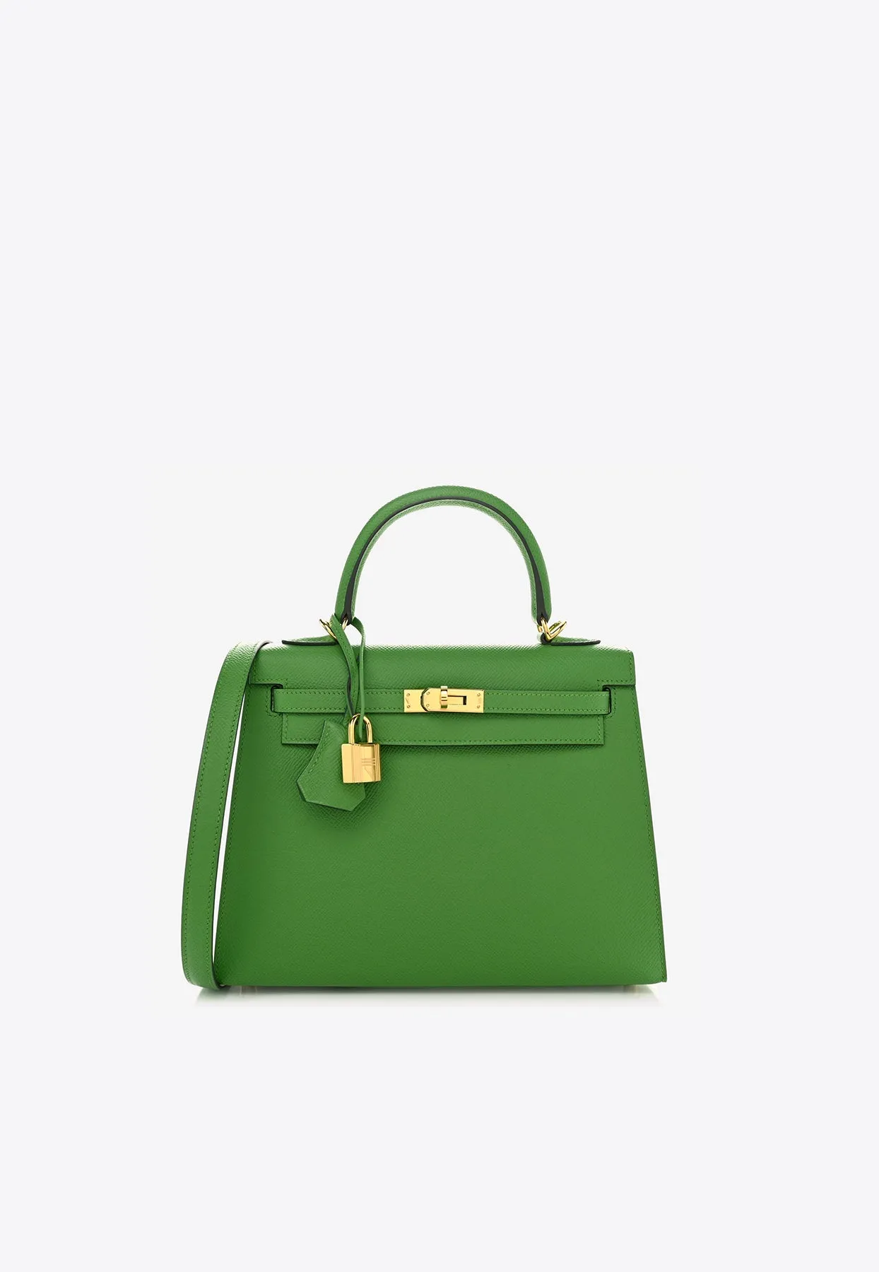 Kelly 25 Sellier in Vert Yucca Epsom Leather with Gold Hardware