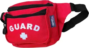 Kemp USA – Lifeguard Fanny Pack/Hip Pack with GUARD Logo - Water-Resistant and Durable Waist Bag for Medical Supplies & Lifeguard Gear - Red