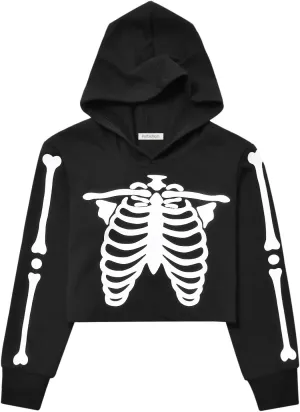 Kids Girls Leather Plaid Long Sleeve Crop Top Hoddie Cropped Sweatershirts