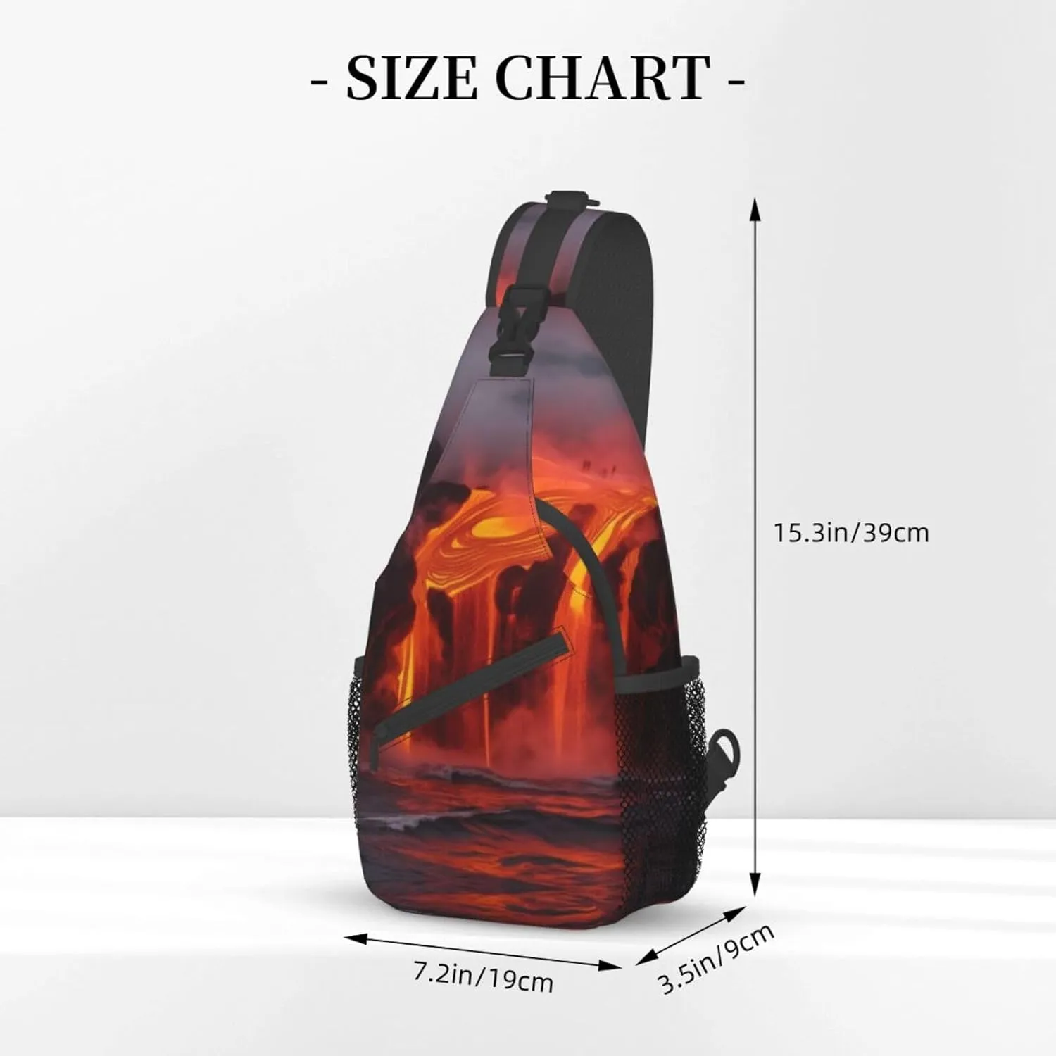Kilauea Volcano Print Men'S Casual Crossbody Chest Bag - A Versatile Accessory For Everyday Use And Short Trips