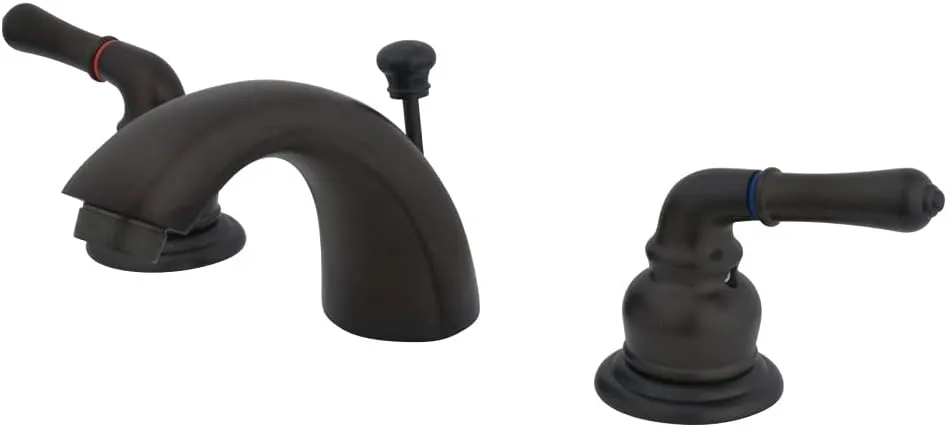 Kingston Brass KB955 Magellan II 4-Inch to 8-Inch Mini Widespread Lavatory Faucet with Metal lever handle, Oil Rubbed Bronze