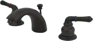 Kingston Brass KB955 Magellan II 4-Inch to 8-Inch Mini Widespread Lavatory Faucet with Metal lever handle, Oil Rubbed Bronze