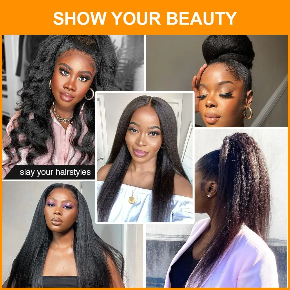 Kinky Straight Micro Link Extensions Hair Human Hair Niawigs Micro Links Hair Extensions for Black Women 100 Strands Micro Loop Human Hair Extensions 20 Inches 100G Natural Black