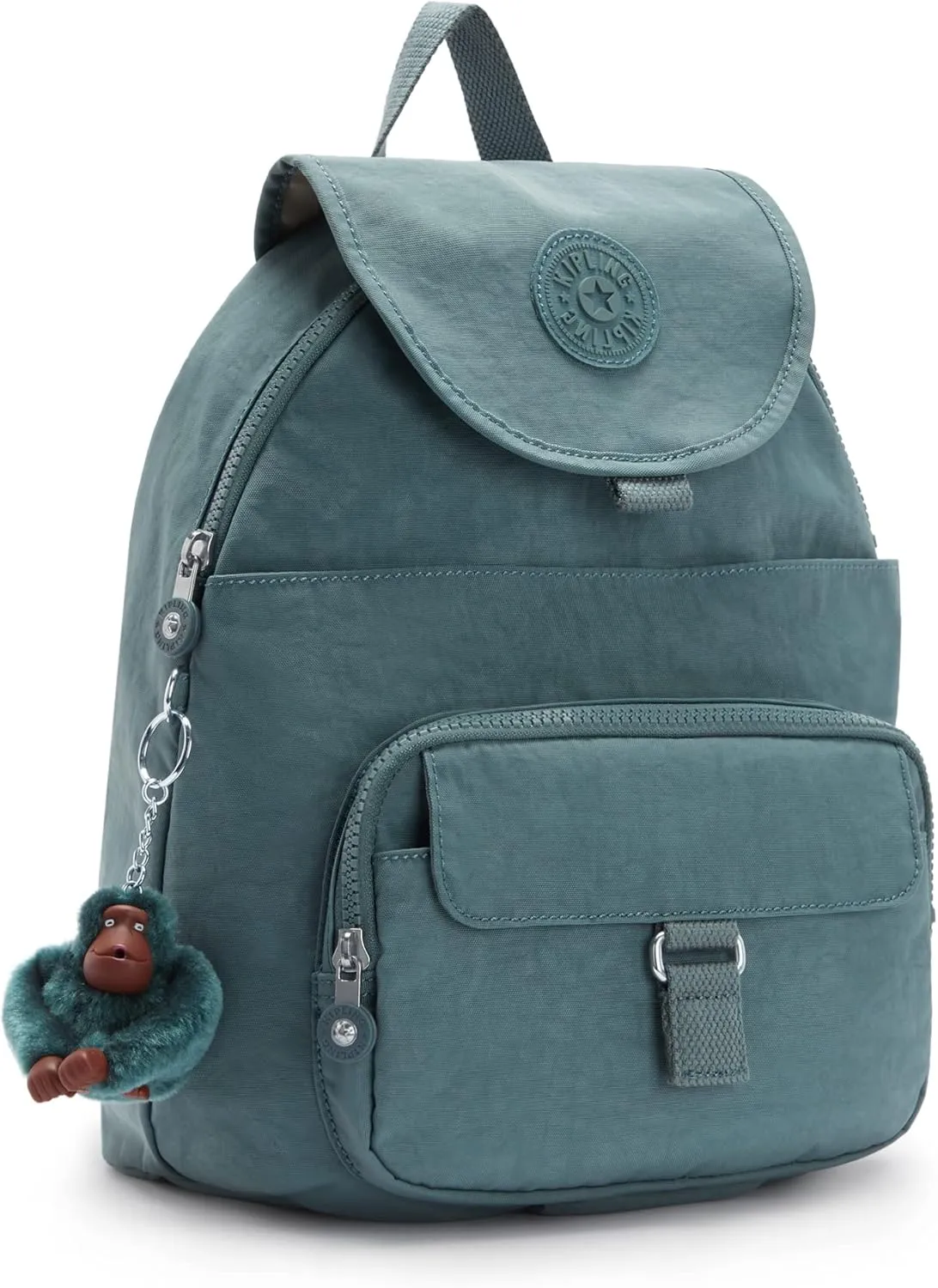 Kipling Women's Queenie Backpack, Adjustable Backpack Straps, Monkey Keychain, Key Clasp, Top Carry Handle