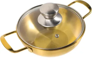 Kisangel Household Cooking Pot Stainless Mini Household Hot Pot Portable Cooking Pot Metal Cooking Pot Pans for