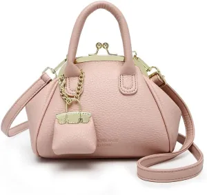 Kiss Lock Purse and Handbags,Vintage Crossbody Bags Mini Kisslock Top-handle Satchel Bags Women Design Clutch Purses