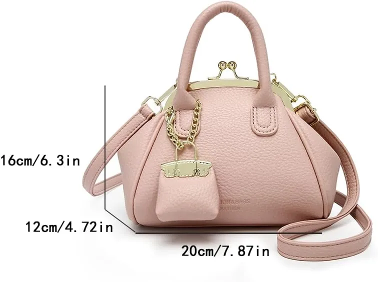 Kiss Lock Purse and Handbags,Vintage Crossbody Bags Mini Kisslock Top-handle Satchel Bags Women Design Clutch Purses