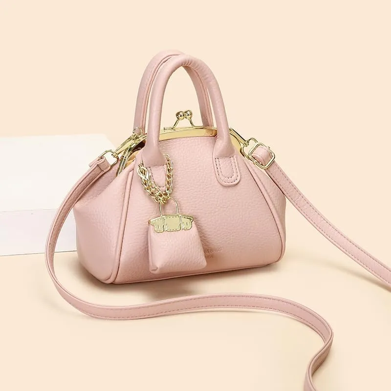 Kiss Lock Purse and Handbags,Vintage Crossbody Bags Mini Kisslock Top-handle Satchel Bags Women Design Clutch Purses
