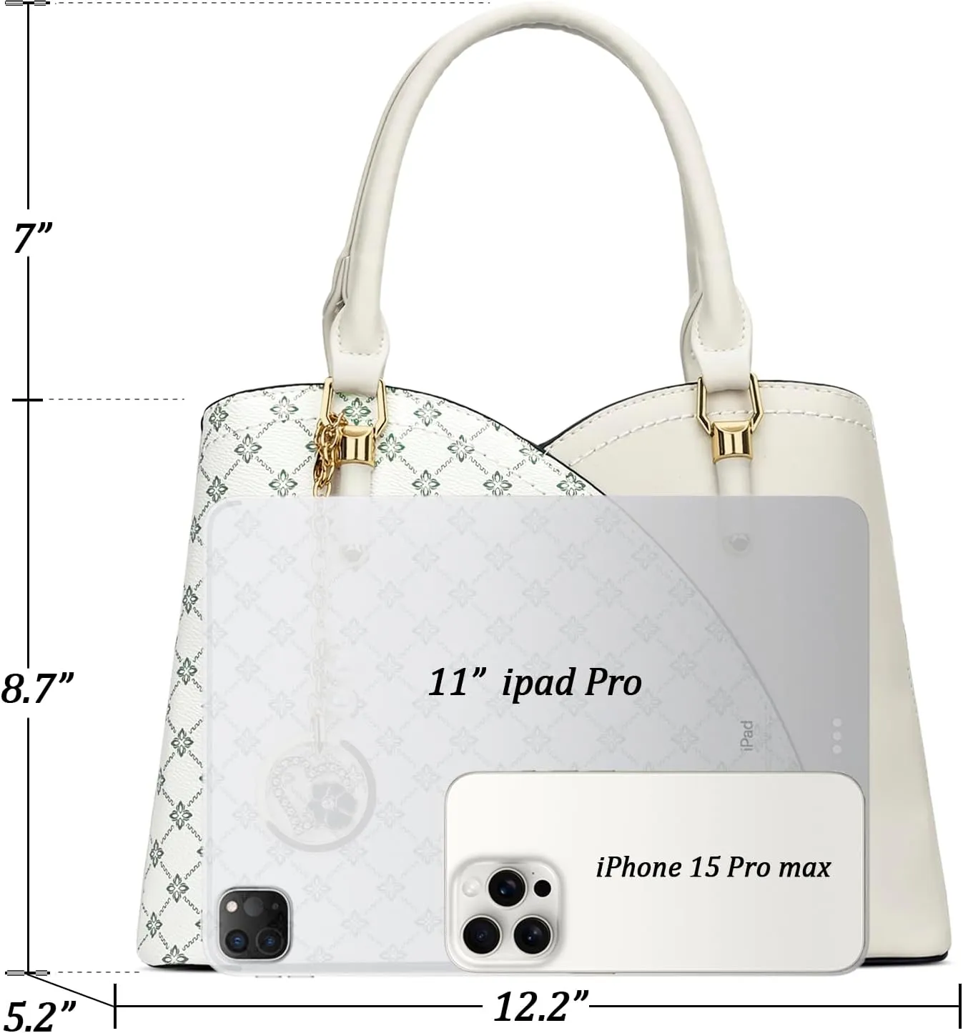 KKXIU Triple Compartments Purses and Handbags for Women Fashion Ladies Satchel Shoulder Top Handle Bag