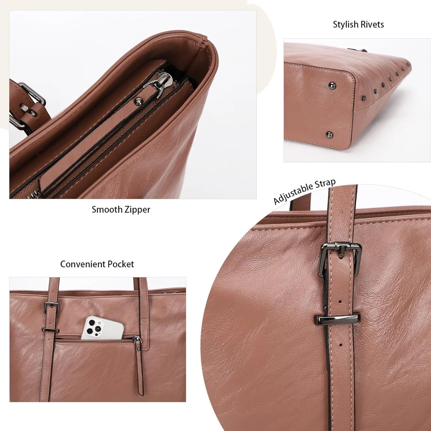 KL928 Handbag for Women Tote Bag PU Leather Large Shoulder Bag Top Handle Satchel Purses 2Pcs Set