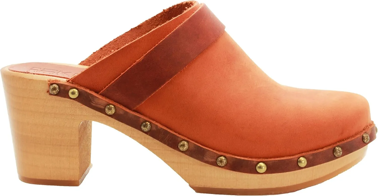 KLÄGN Swedish Wooden Mid-Heel Clogs
