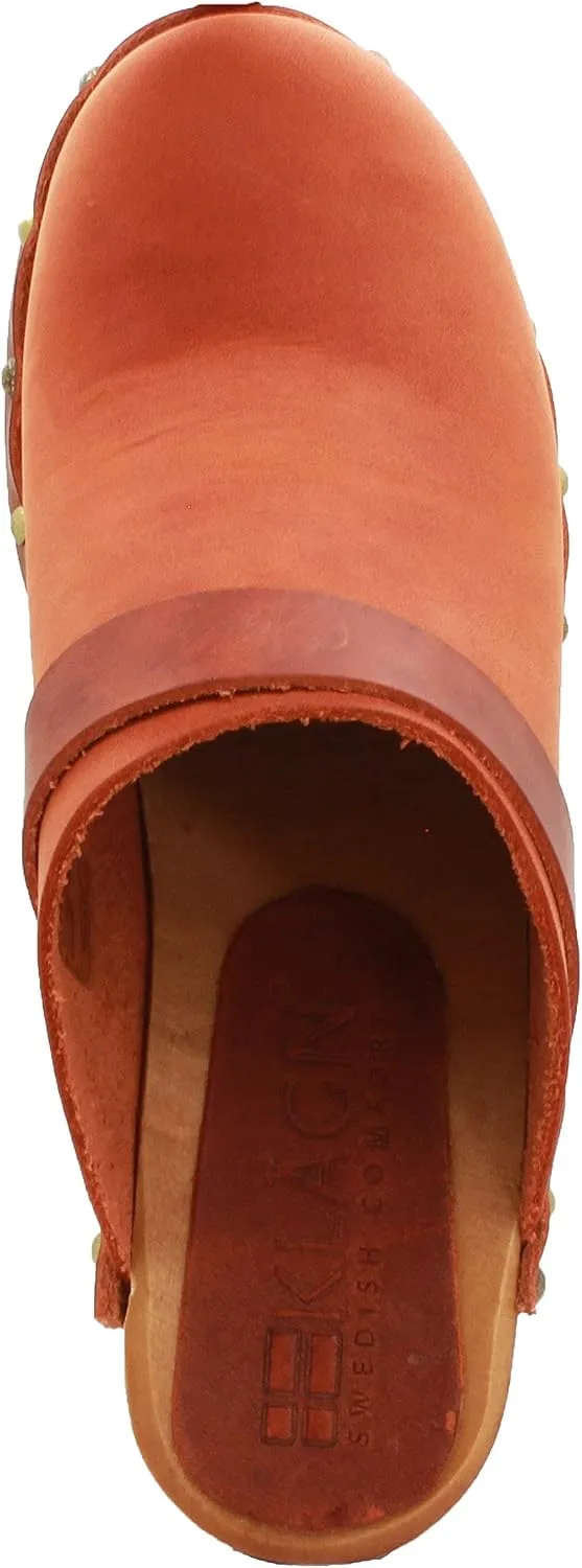 KLÄGN Swedish Wooden Mid-Heel Clogs