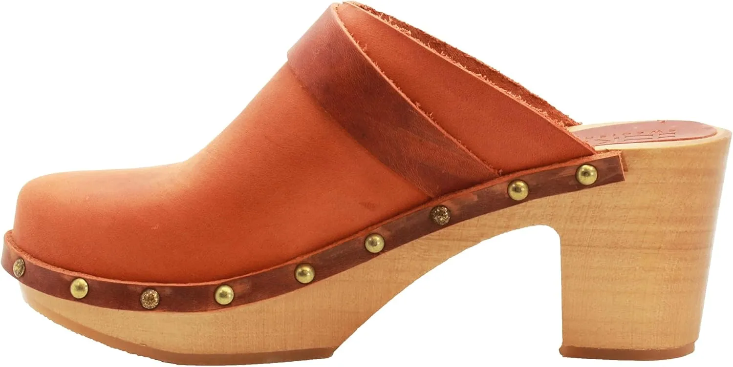 KLÄGN Swedish Wooden Mid-Heel Clogs