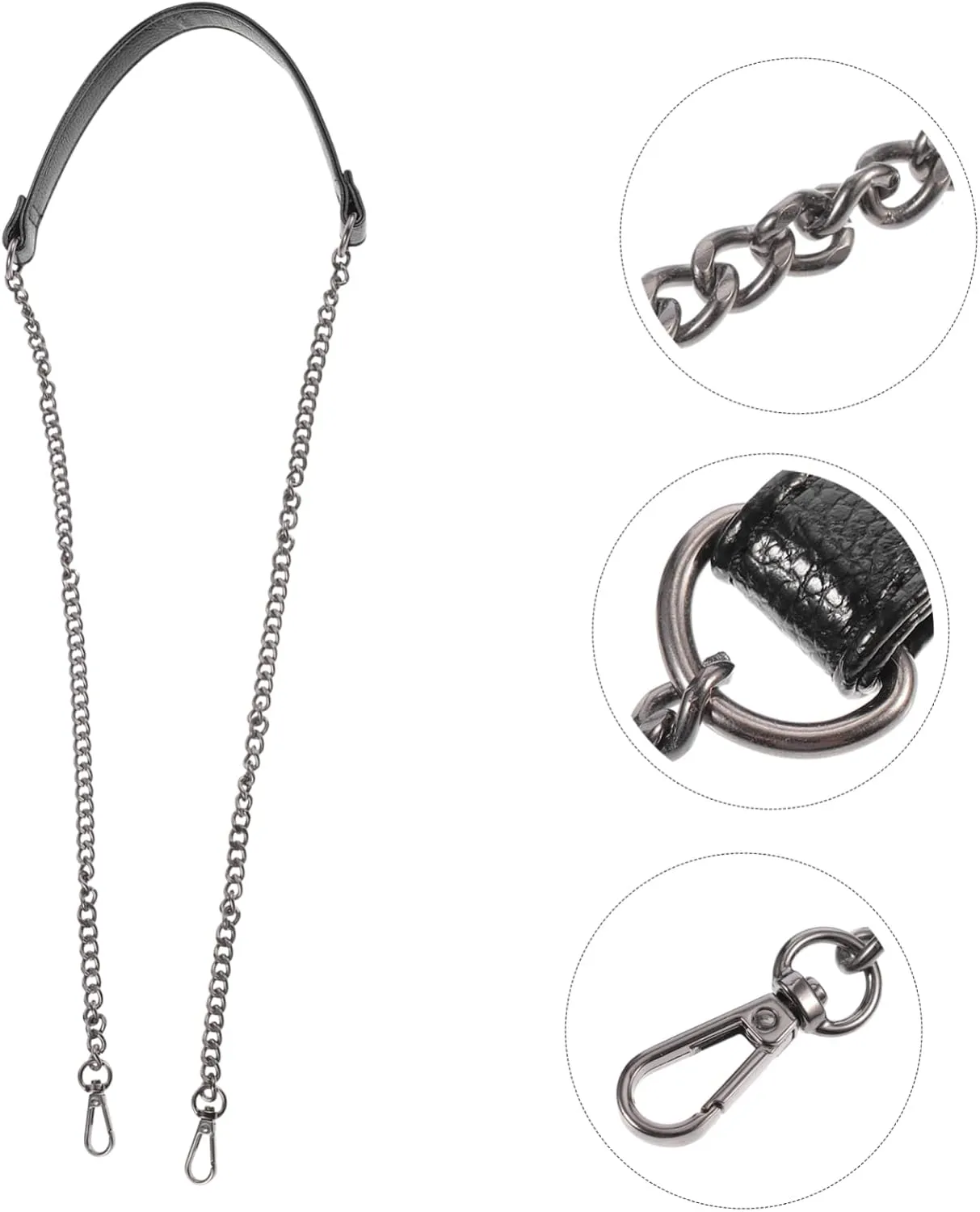 KONTONTY Elegant Alloy Chain Bag Strap Interchangeable Purse Strap for Shoulder/Crossbody Bag Shiny Alloy Ball Chain