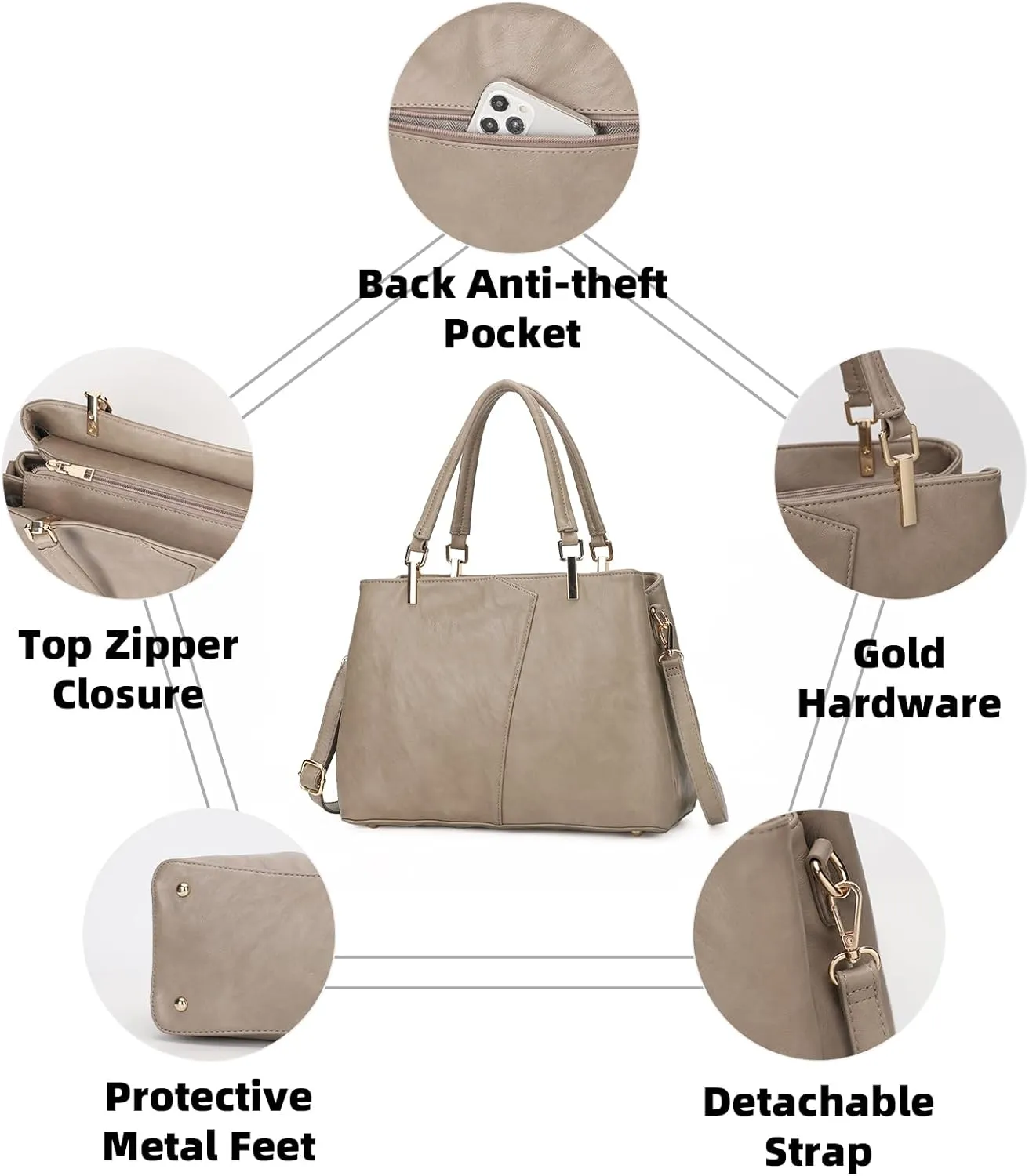 KouLi Buir Hobo, PU Leather Purses and Handbags - Shoulder, Crossbody, Top Handle, Tote Bags for Women