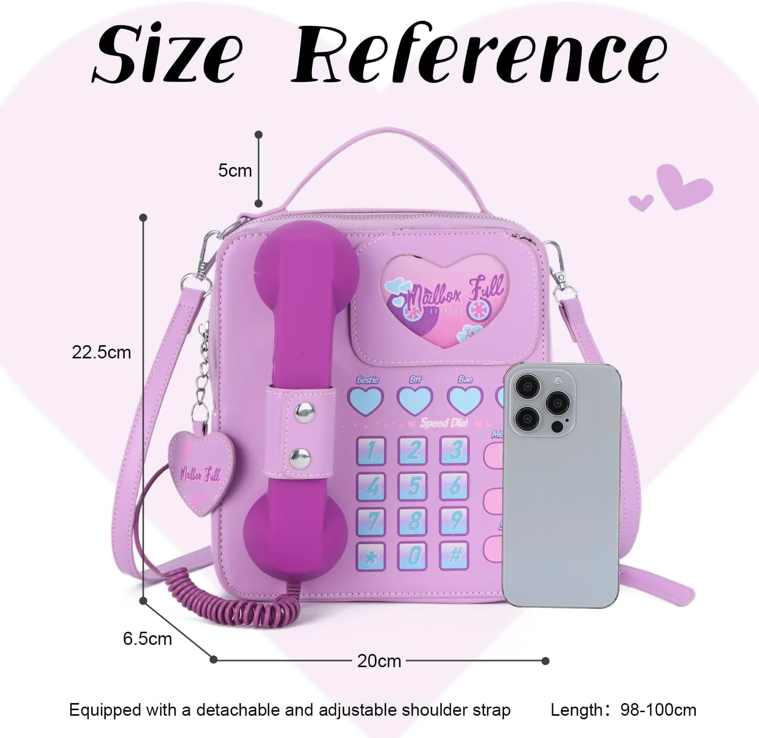KUANG! Women Novelty Telephone Bag Chain Shoulder Handbag Leather Phone Shaped Purse Top Handle Crossbody Bag for Girls