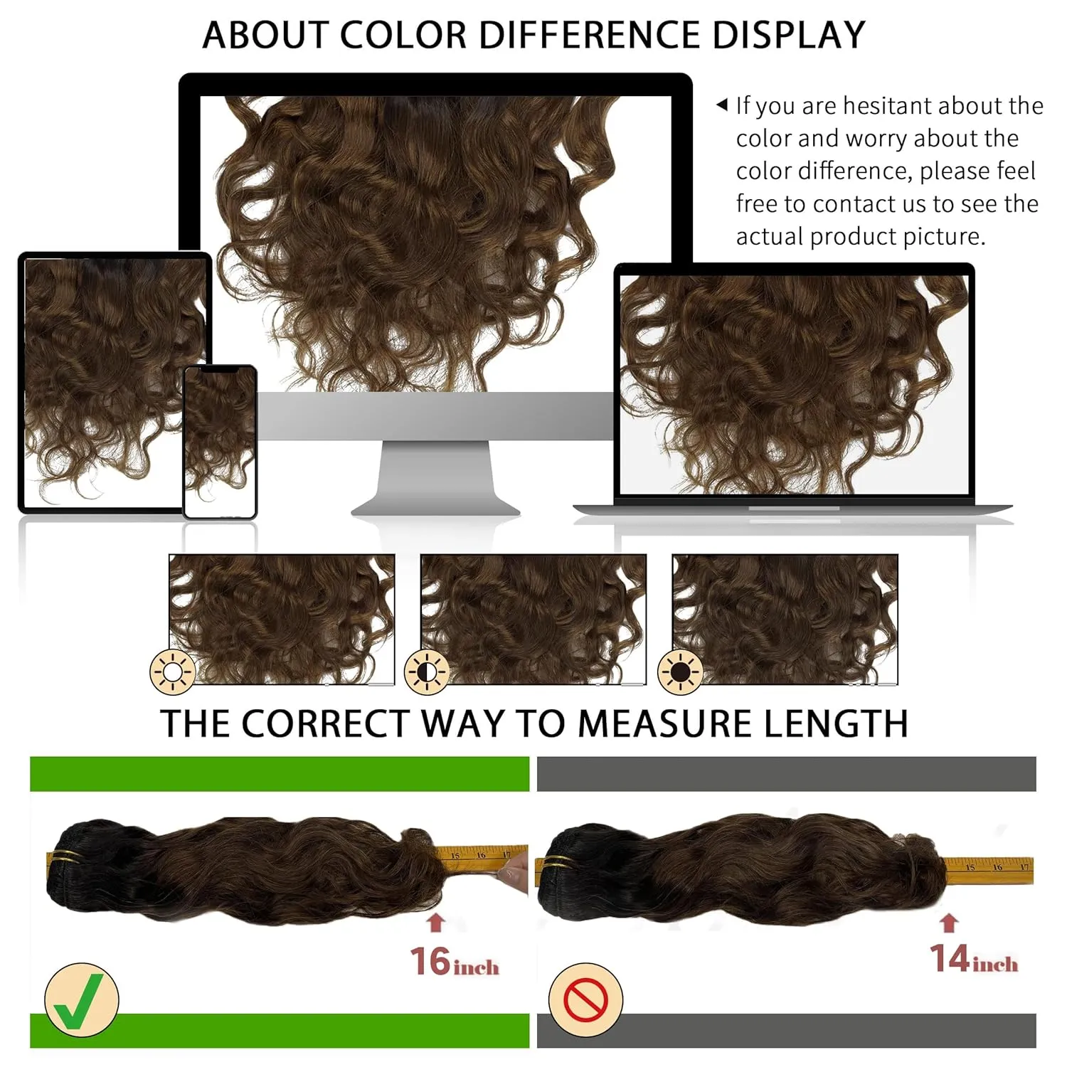 LacerHair Ombre Two Tone Natural Wave Human Hair Curly Clip in Hair Extensions 16Inch 120G 7Pcs Double Weft Natural Black Fading into Chocolate Brown Clips in Full Head Wavy Thick Real Remy Hair