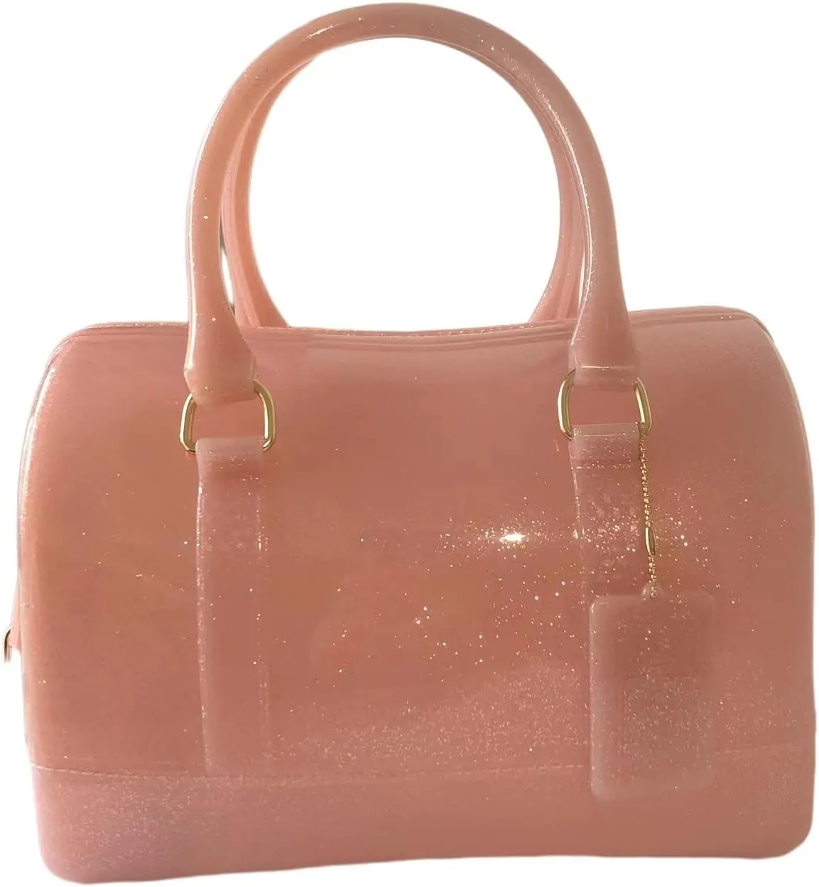 Ladies Summer Jelly Pillow-shaped Top Handle Handbag Candy Color Transparent Crystal Purse