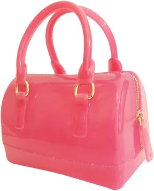 Ladies Summer Jelly Pillow-shaped Top Handle Handbag Candy Color Transparent Crystal Purse