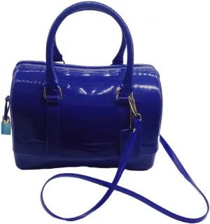 Ladies Summer Jelly Pillow-shaped Top Handle Handbag Candy Color Transparent Crystal Purse