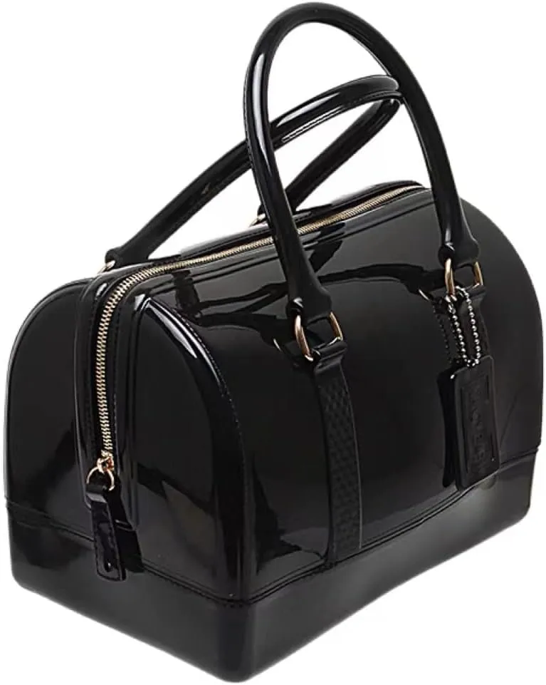 Ladies Summer Jelly Pillow-shaped Top Handle Handbag Candy Color Transparent Crystal Purse