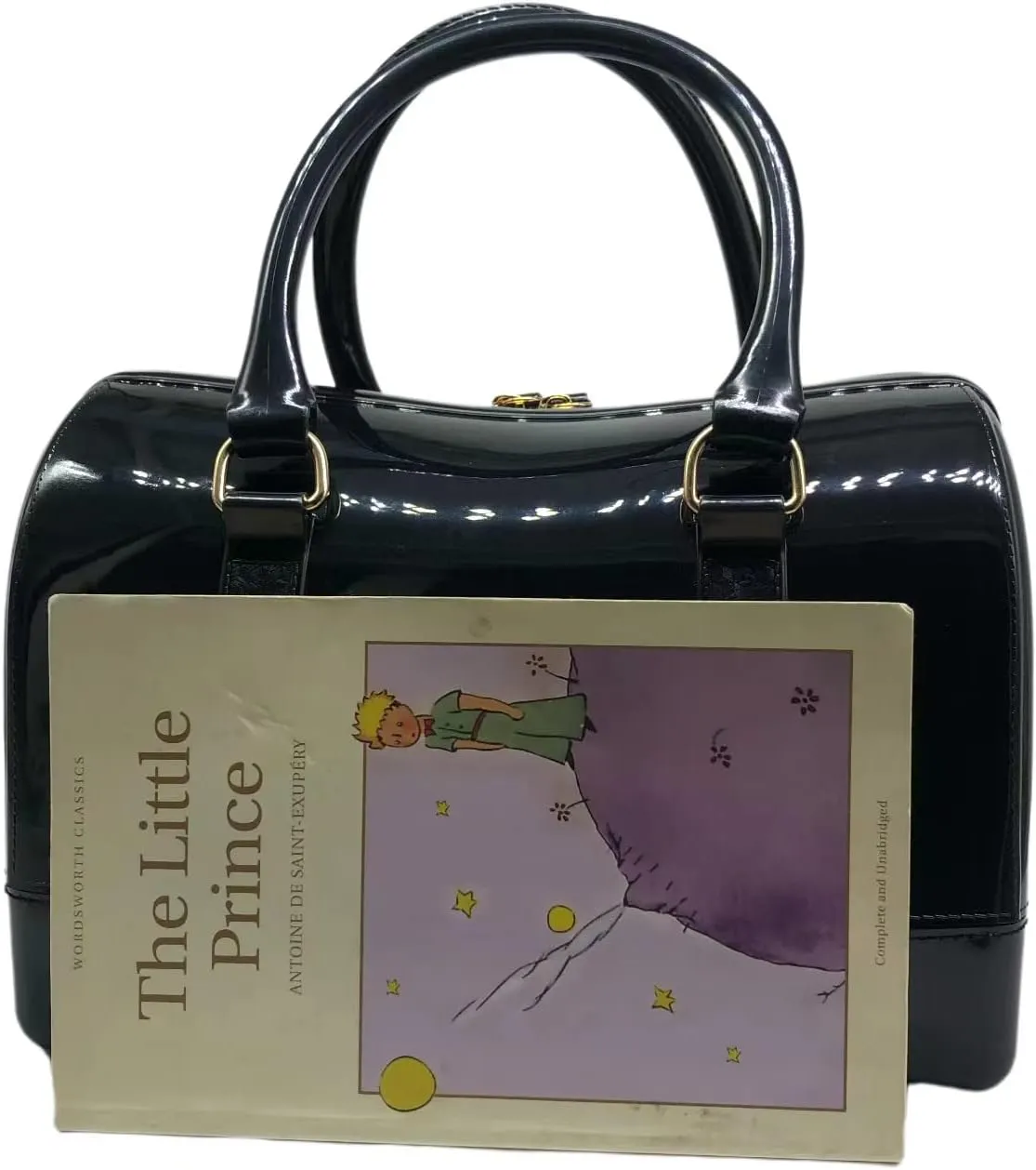 Ladies Summer Jelly Pillow-shaped Top Handle Handbag Candy Color Transparent Crystal Purse