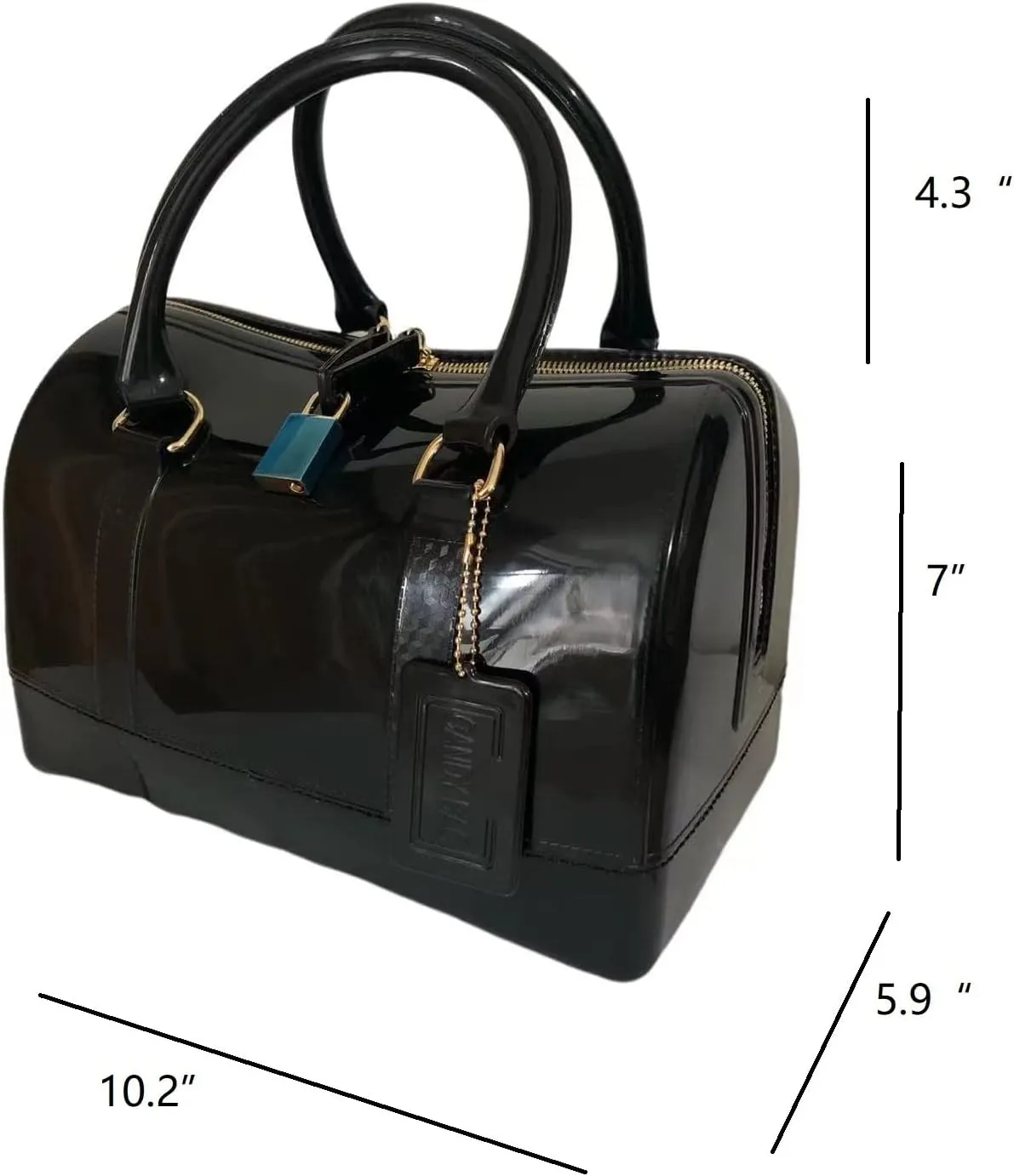 Ladies Summer Jelly Pillow-shaped Top Handle Handbag Candy Color Transparent Crystal Purse