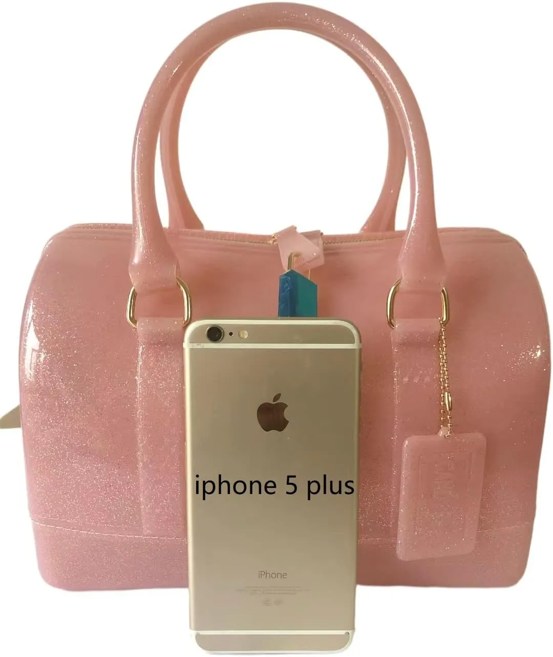 Ladies Summer Jelly Pillow-shaped Top Handle Handbag Candy Color Transparent Crystal Purse